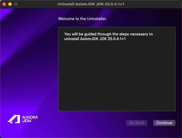 Деинсталлятор  Axiom JDK Pro